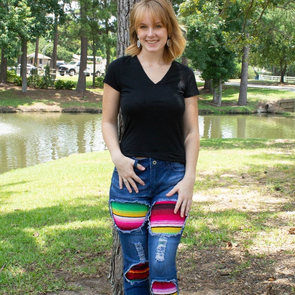 Southwestern Patch Jeans